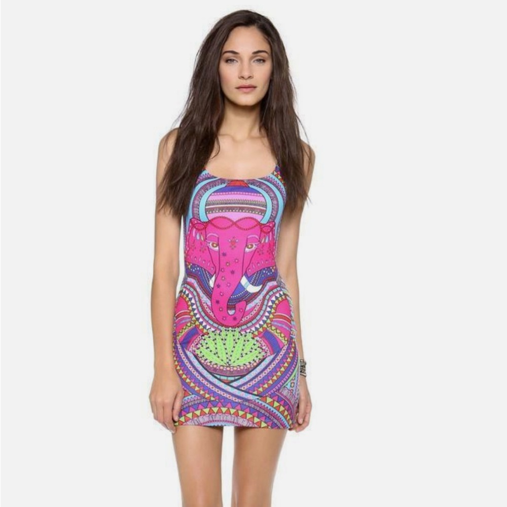 MARA HOFFMAN Jersey Racerback Fitted Mini Dress in Ganesh Sky